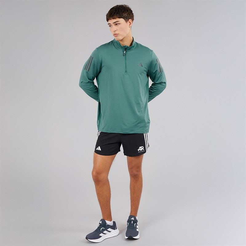 adidas Mens Own The Run 1/2 Zip Running Top Preloved Teal - Image 4
