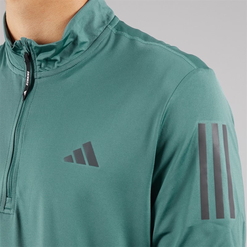 adidas Mens Own The Run 1/2 Zip Running Top Preloved Teal - Image 5
