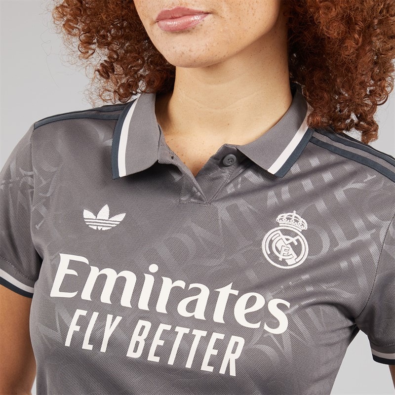 adidas Womens RMFC Real Madrid 24/25 Third Jersey Charcoal - Image 3