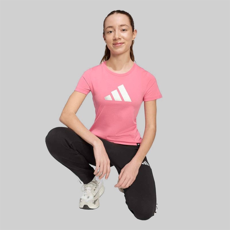 adidas Junior Girls Everyday Glam Graphic T-Shirt Pink Fusion - Image 4