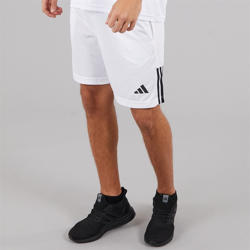 adidas Mens Aeroready Sereno Cut 3-Stripes Shorts White/Black - Image 1
