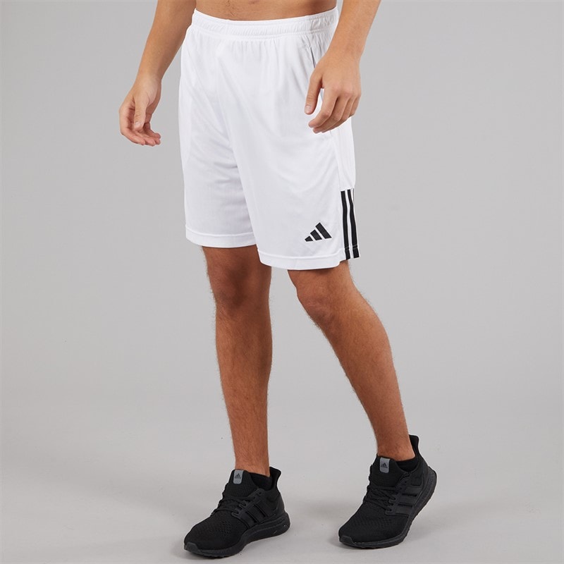 adidas Mens Aeroready Sereno Cut 3-Stripes Shorts White/Black - Image 3