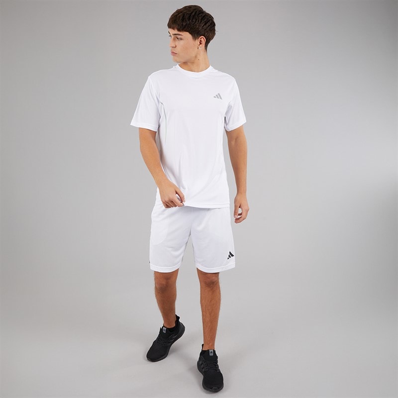 adidas Mens Aeroready Sereno Cut 3-Stripes Shorts White/Black - Image 4