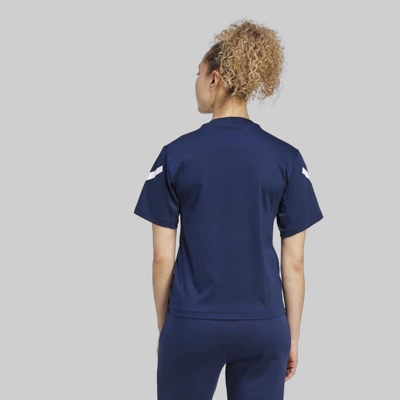 adidas Womens FFR France Rugby Travel T-Shirt Collegiate Navy - Image 3