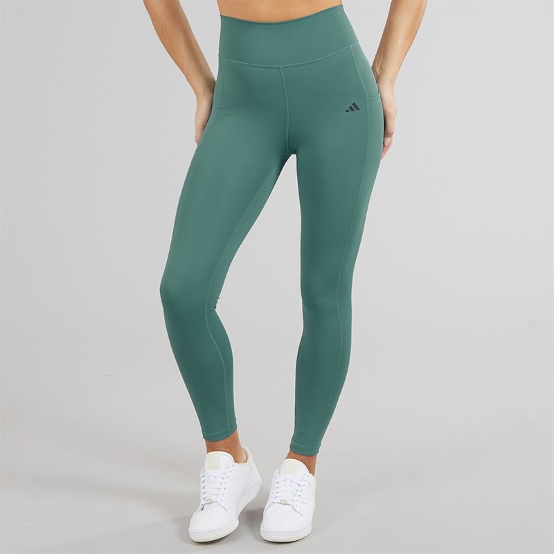 adidas Womens Optime Stash 7/8 Leggings Preloved Teal - Image 3