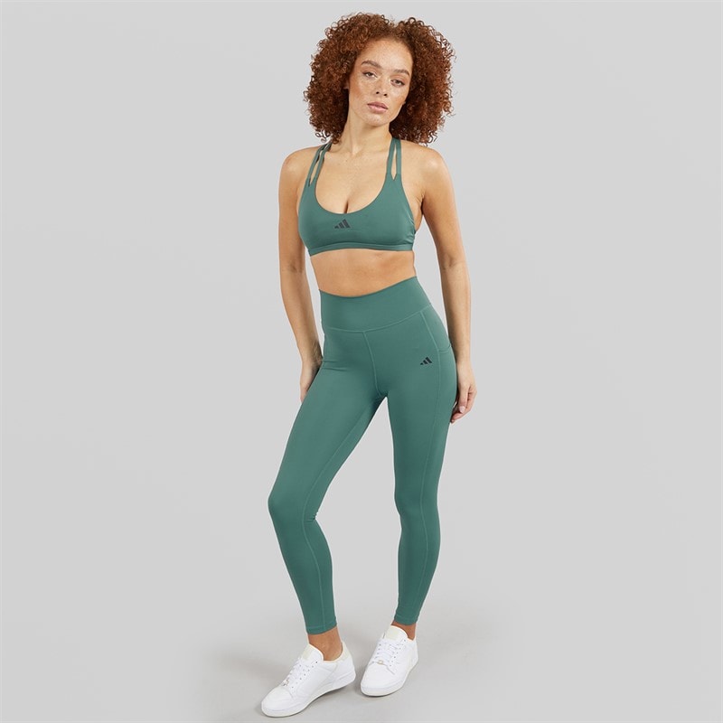 adidas Womens Optime Stash 7/8 Leggings Preloved Teal - Image 4