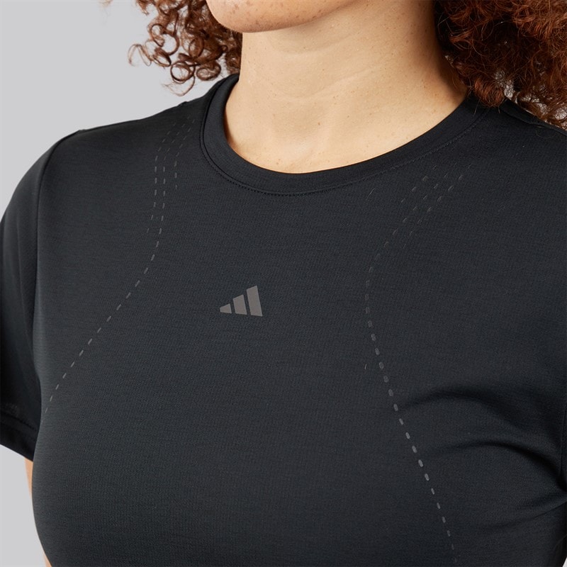 adidas Womens Designed For Training HEAT.RDY Hitt Training T-Shirt Black - Image 3