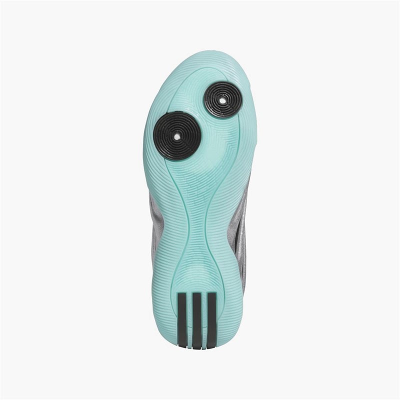 adidas Mens Harden Volume 9 'UNO' Basketball Shoes Silver/Core Black/Flash Aqua - Image 2