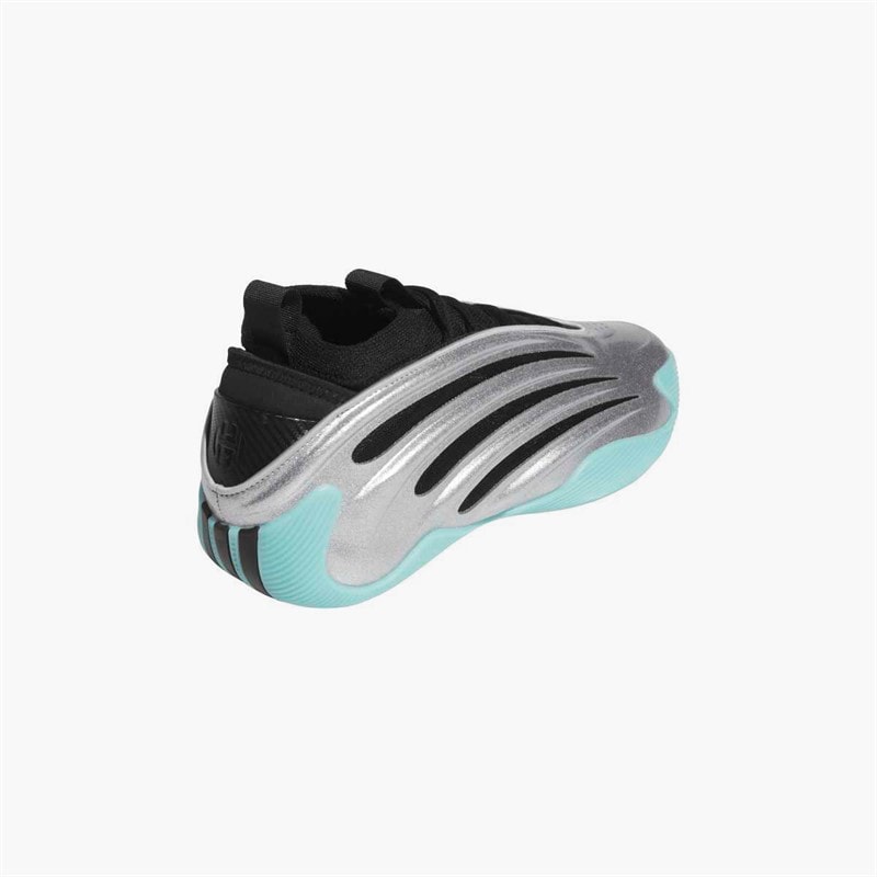 adidas Mens Harden Volume 9 'UNO' Basketball Shoes Silver/Core Black/Flash Aqua - Image 3