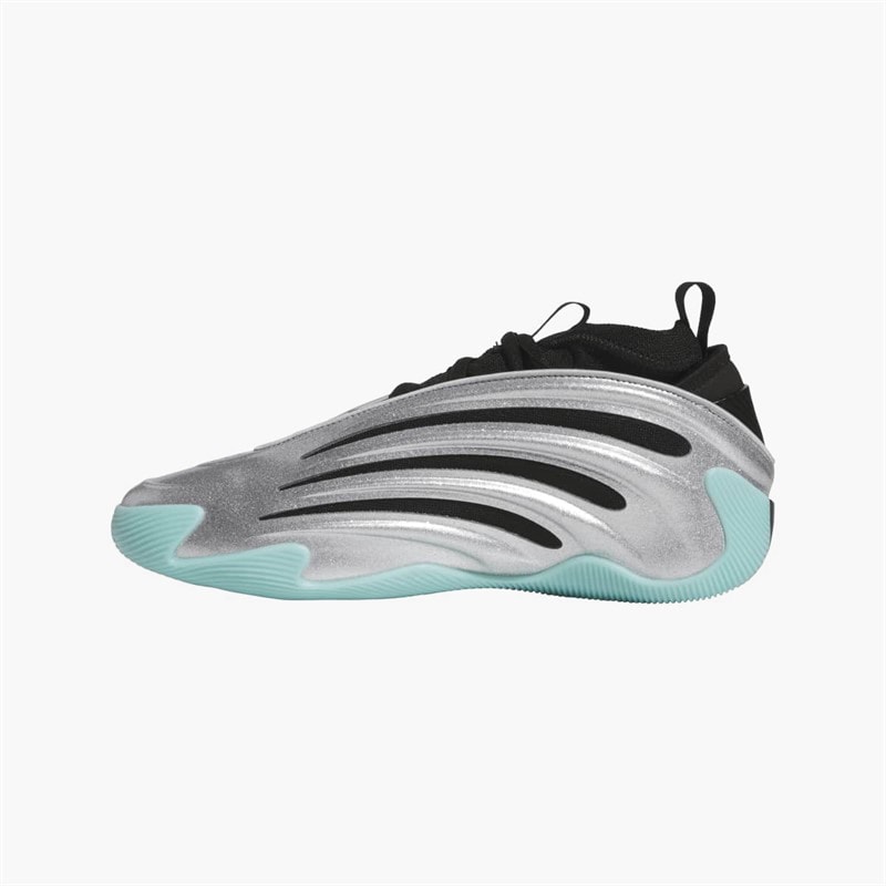 adidas Mens Harden Volume 9 'UNO' Basketball Shoes Silver/Core Black/Flash Aqua - Image 5