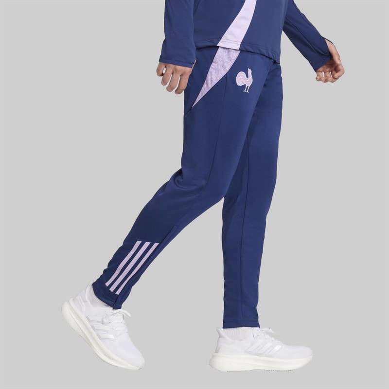 adidas Mens FFR France Rugby Training Track Pants Dark Blue - Image 2