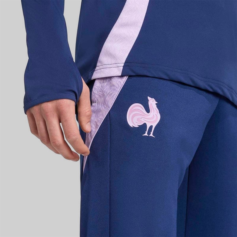 adidas Mens FFR France Rugby Training Track Pants Dark Blue - Image 5