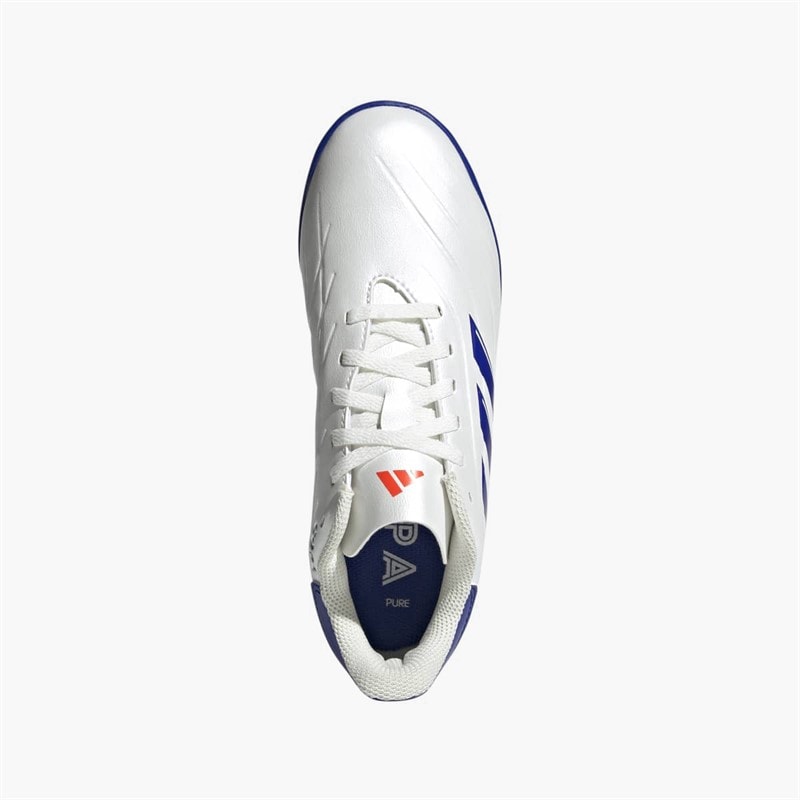 adidas Kids Copa Pure 2 Club In Indoor Football Boots Cloud White/Lucid Blue/Solar Red - Image 4