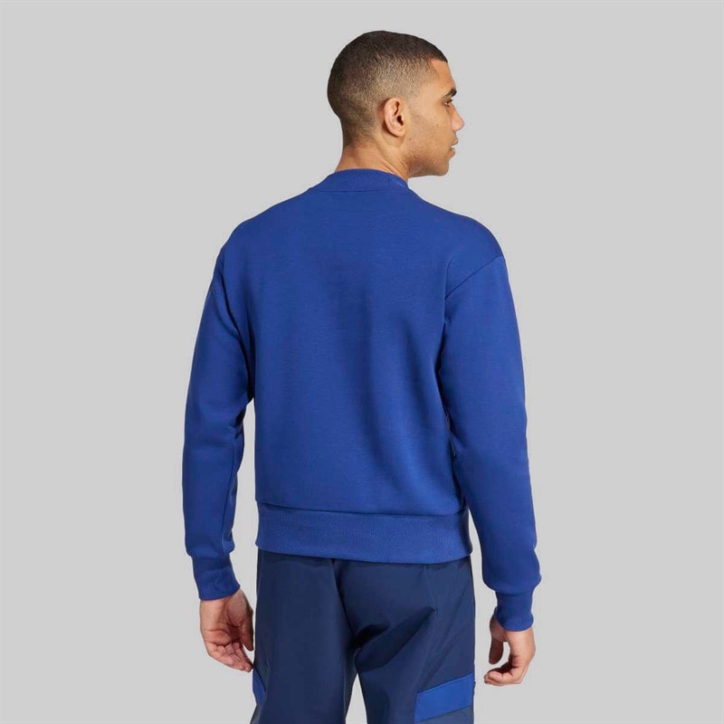 adidas Mens MUFC Manchester United Seasonal Sweatshirt Victory Blue - Image 3