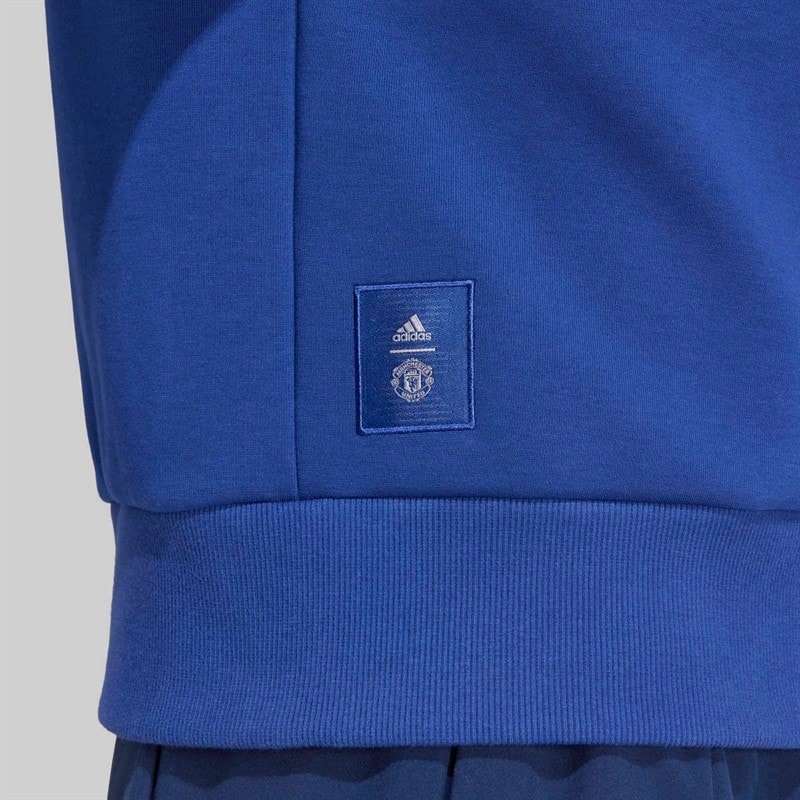 adidas Mens MUFC Manchester United Seasonal Sweatshirt Victory Blue - Image 5