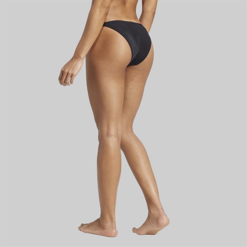 adidas Womens Iconisea Ribbed Bikini Bottoms Black - Image 2
