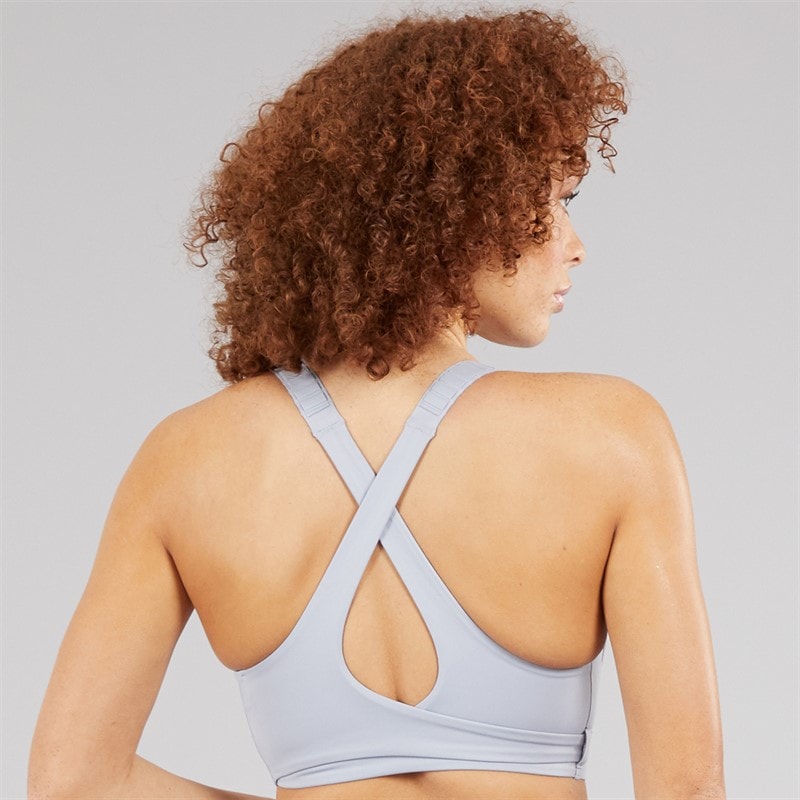 adidas Womens Fastimpact Luxe Run High Support Sports Bra Halo Silver - Image 2