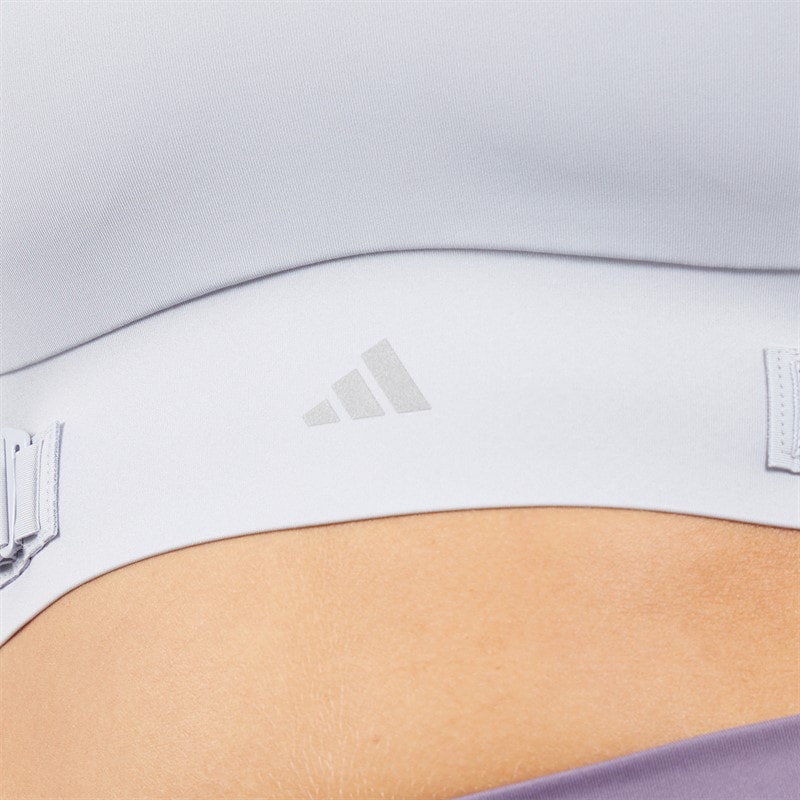adidas Womens Fastimpact Luxe Run High Support Sports Bra Halo Silver - Image 3