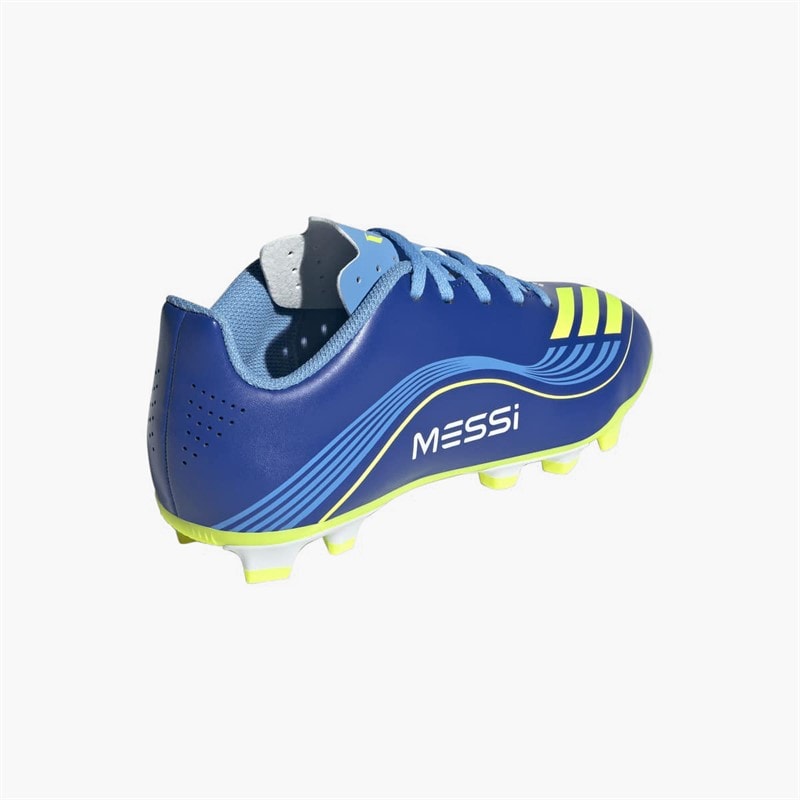 adidas Kids F50 Club Messi FG/MG Firm/Multi Ground Football Boots Team Royal Blue/Solar Yellow/Semi Blue Burst - Image 3