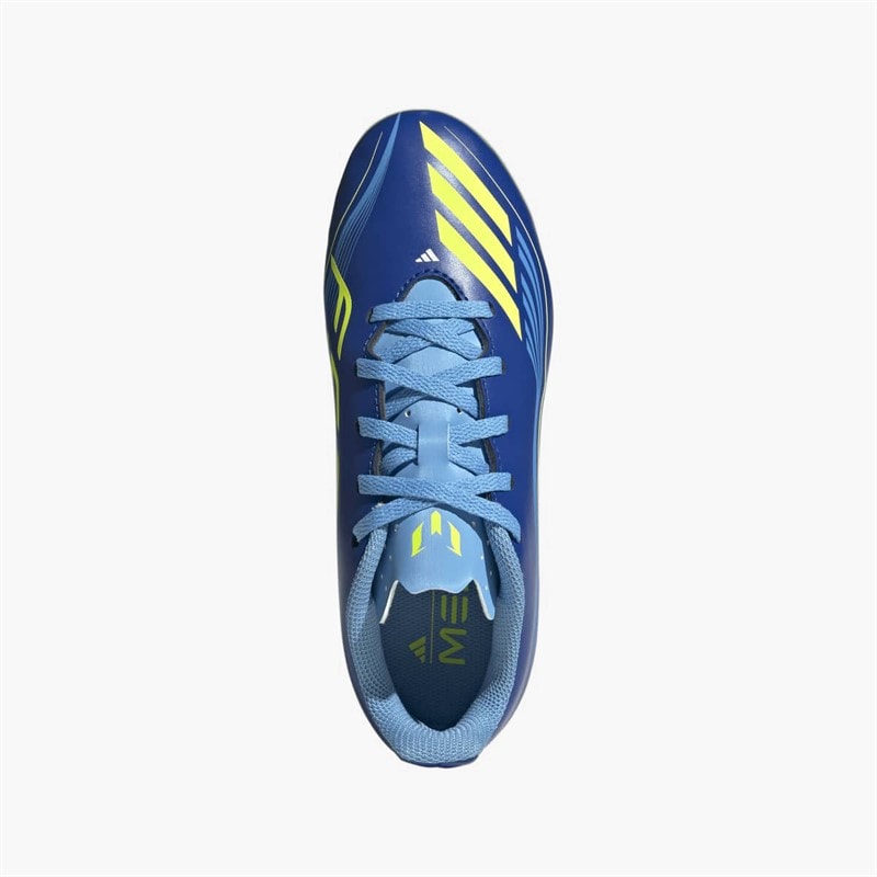 adidas Kids F50 Club Messi FG/MG Firm/Multi Ground Football Boots Team Royal Blue/Solar Yellow/Semi Blue Burst - Image 4