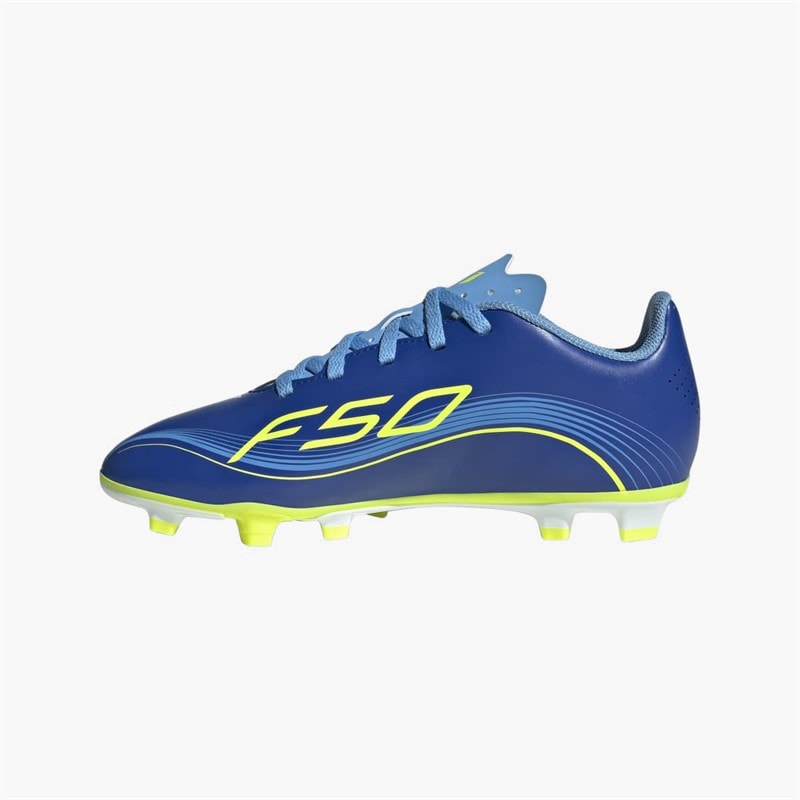 adidas Kids F50 Club Messi FG/MG Firm/Multi Ground Football Boots Team Royal Blue/Solar Yellow/Semi Blue Burst - Image 5