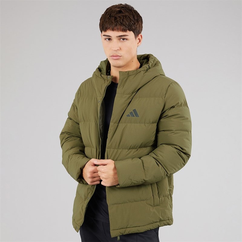 adidas Mens Helonic Climawarm Down Insulated Jacket Olive Strata - Image 1