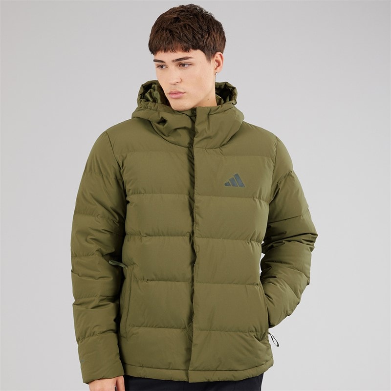 adidas Mens Helonic Climawarm Down Insulated Jacket Olive Strata - Image 3
