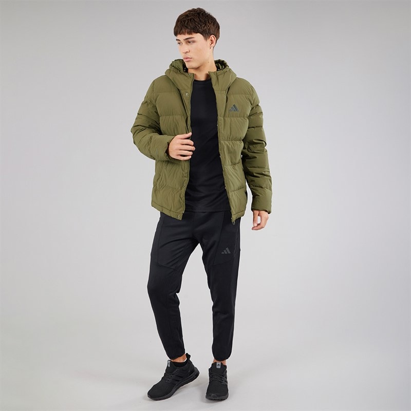 adidas Mens Helonic Climawarm Down Insulated Jacket Olive Strata - Image 4