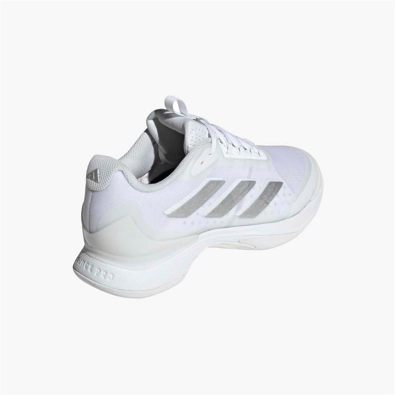 adidas Womens Avacourt 2 Tennis Shoes Cloud White/Silver Metallic/Grey - Image 3