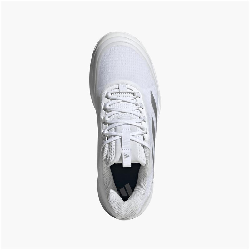 adidas Womens Avacourt 2 Tennis Shoes Cloud White/Silver Metallic/Grey - Image 4
