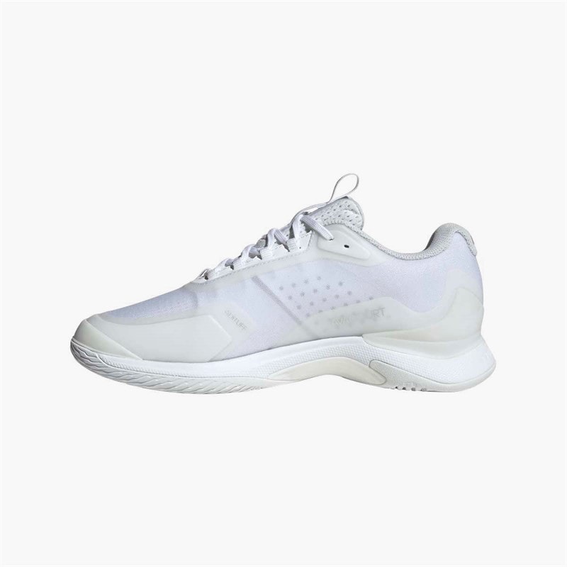 adidas Womens Avacourt 2 Tennis Shoes Cloud White/Silver Metallic/Grey - Image 5