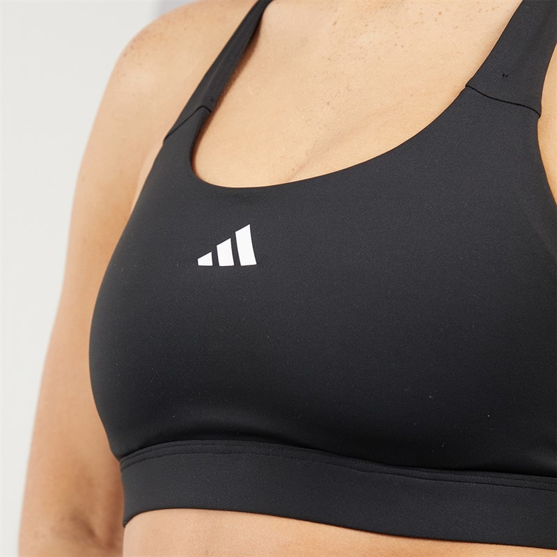 adidas Womens React Training High Support Sports Bra Black - Image 3