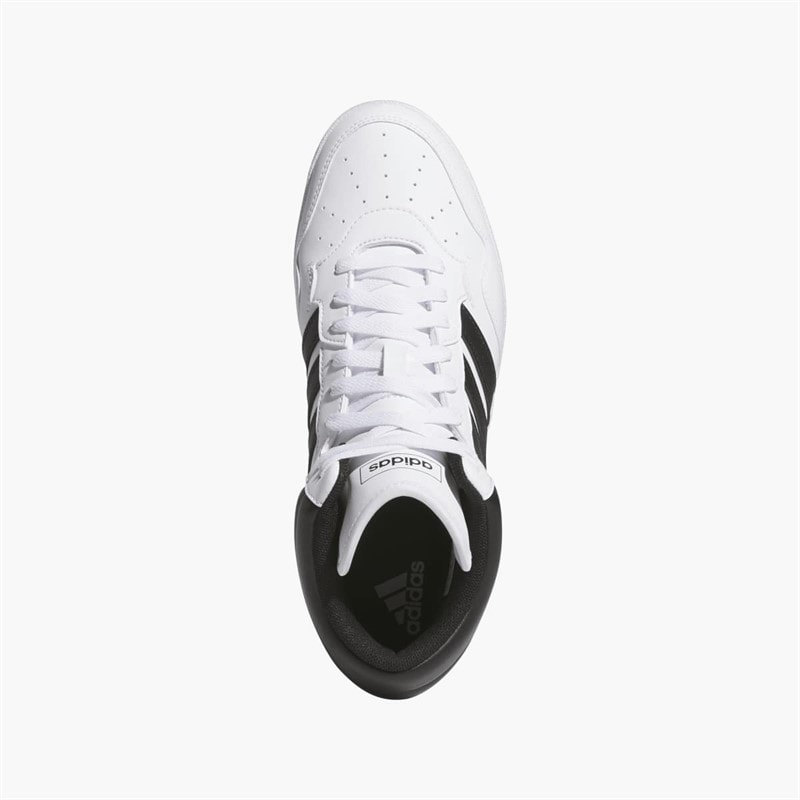 adidas Mens Hoops 4.0 Mid Trainers Cloud White/Core Black/Grey Two - Image 4