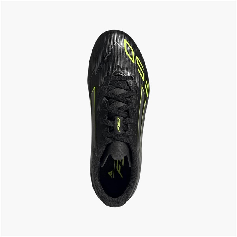 adidas Junior F50 League SG Soft Ground Football Boots Core Black/Iron Metallic/Lucid Lemon - Image 4