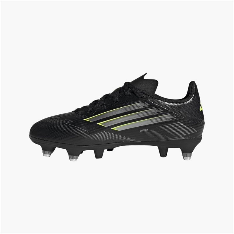 adidas Junior F50 League SG Soft Ground Football Boots Core Black/Iron Metallic/Lucid Lemon - Image 5