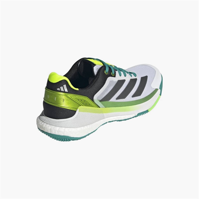 adidas Mens Crazyquick Boost Padel Shoes Cloud White/Core Black/Lime Burst - Image 3
