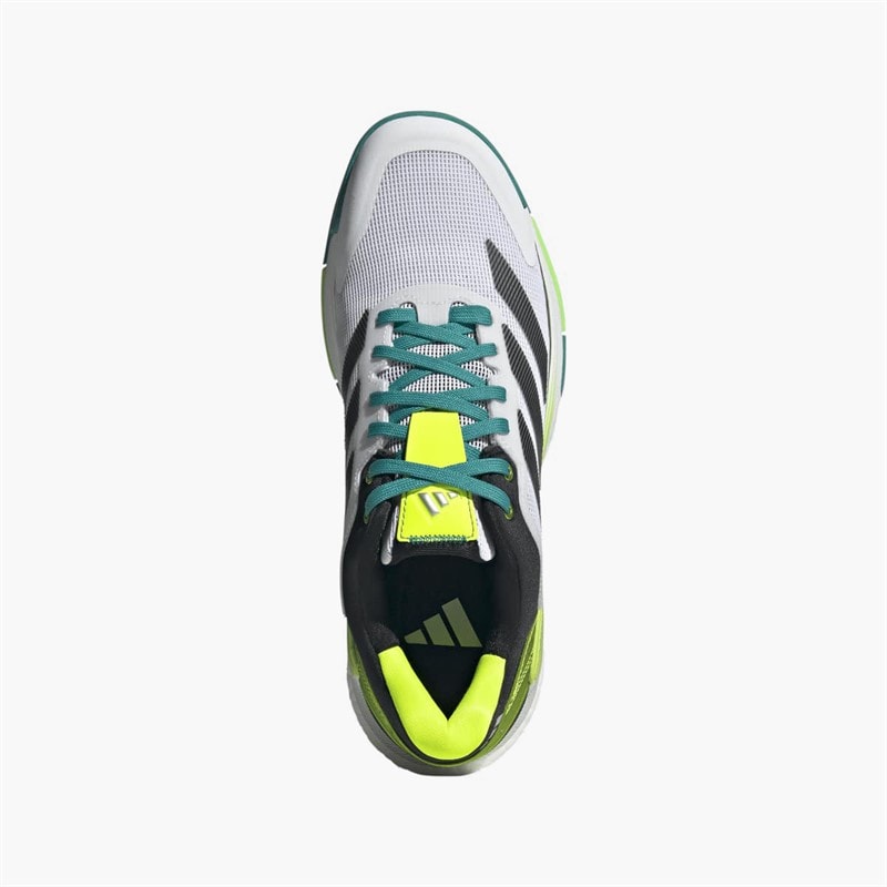 adidas Mens Crazyquick Boost Padel Shoes Cloud White/Core Black/Lime Burst - Image 4
