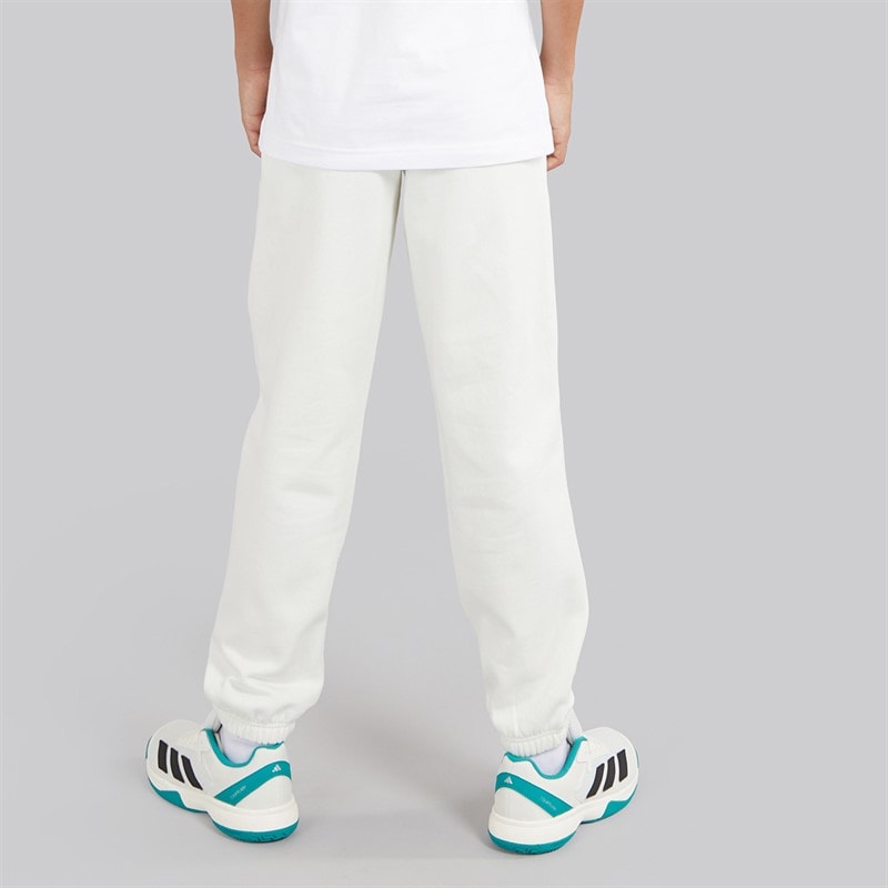 adidas Junior Boys Slogan Fleece Joggers Off White - Image 2