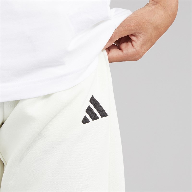 adidas Junior Boys Slogan Fleece Joggers Off White - Image 3