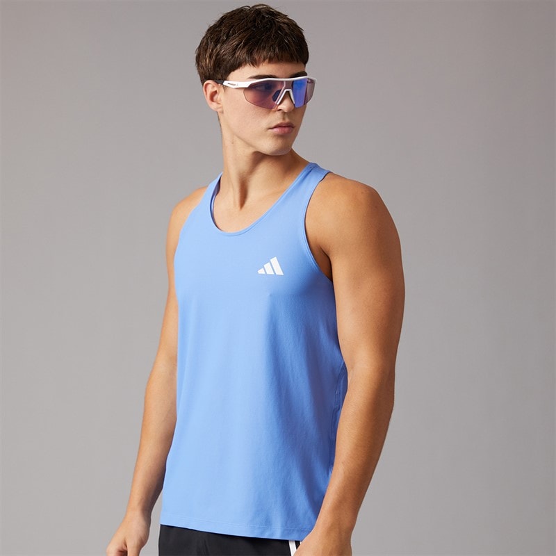 adidas Mens Own The Run Running Vest Blue Fusion - Image 1