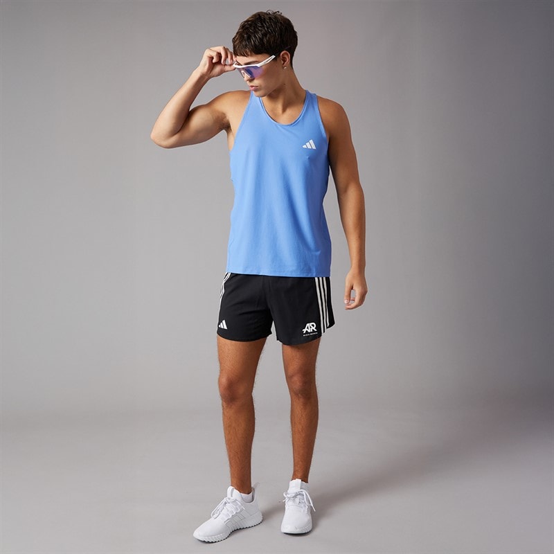 adidas Mens Own The Run Running Vest Blue Fusion - Image 4
