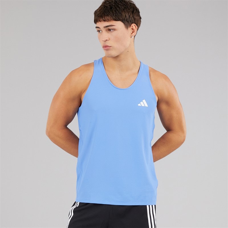 adidas Mens Own The Run Running Vest Blue Fusion - Image 5