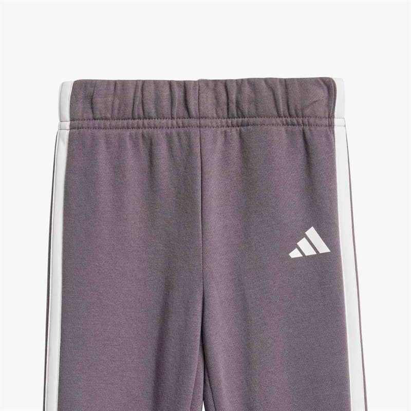 adidas Infant Seasonal Essentials Tiberio 3-Stripes Fleece Sweatshirt And Joggers Set Semi Flash Aqua/White/Grey Strata - Image 4