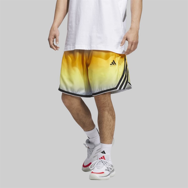adidas Mens Crazylite All Over Print Basketball Shorts Crew Yellow/Clear Sky - Image 1