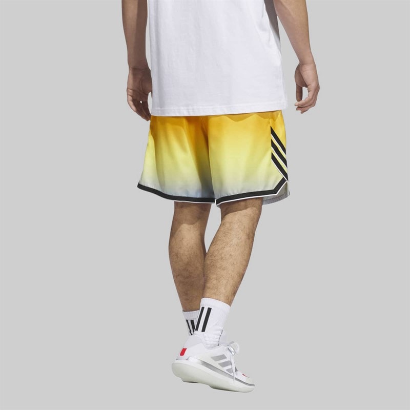 adidas Mens Crazylite All Over Print Basketball Shorts Crew Yellow/Clear Sky - Image 2