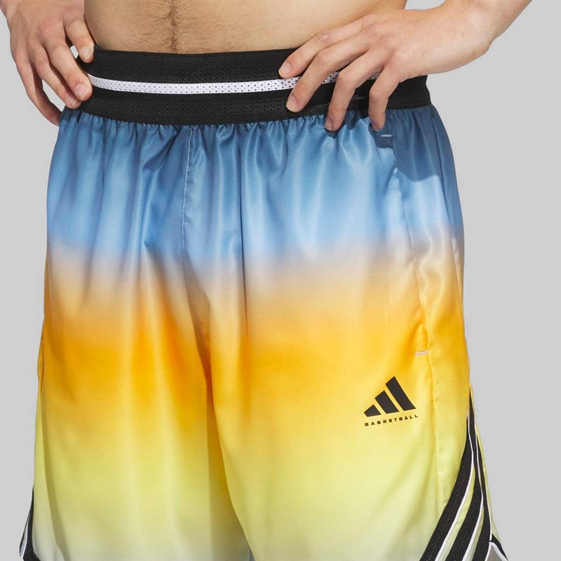 adidas Mens Crazylite All Over Print Basketball Shorts Crew Yellow/Clear Sky - Image 3