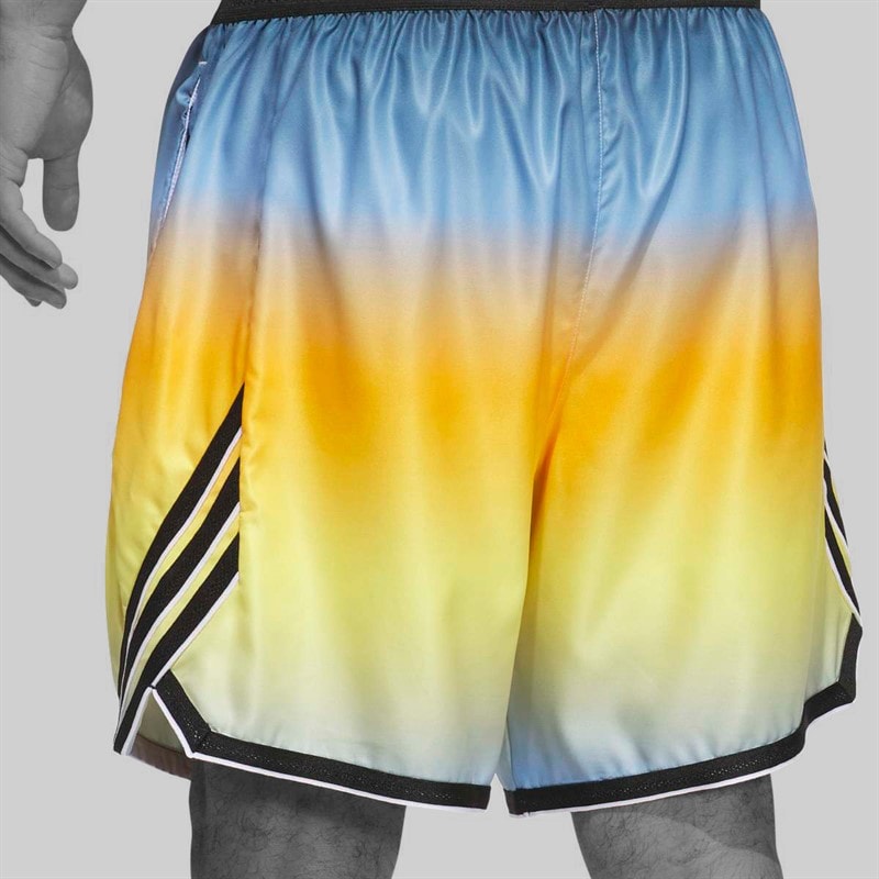 adidas Mens Crazylite All Over Print Basketball Shorts Crew Yellow/Clear Sky - Image 4