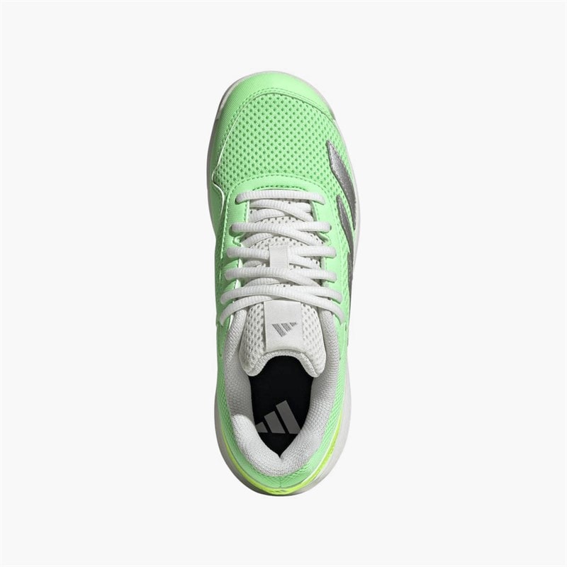 adidas Junior Courtflash All Court Tennis Shoes Pure Teal/Silver Metallic/Lucid Lemon - Image 4