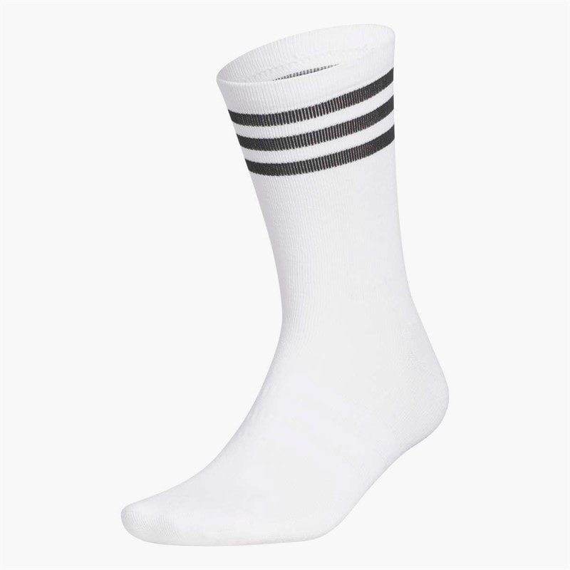 adidas Mens Golf 3-Stripes Logo Crew Socks White - Image 1
