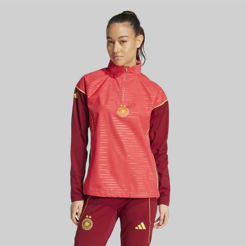 adidas Womens DFB Germany Tiro 25 Pro Rain 1/4 Zip Track Top Core Pink - Image 2